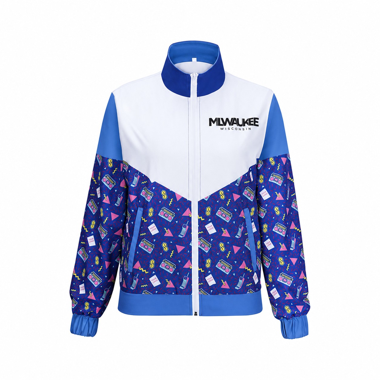 Retro Full Zip Track Jacket — Blue