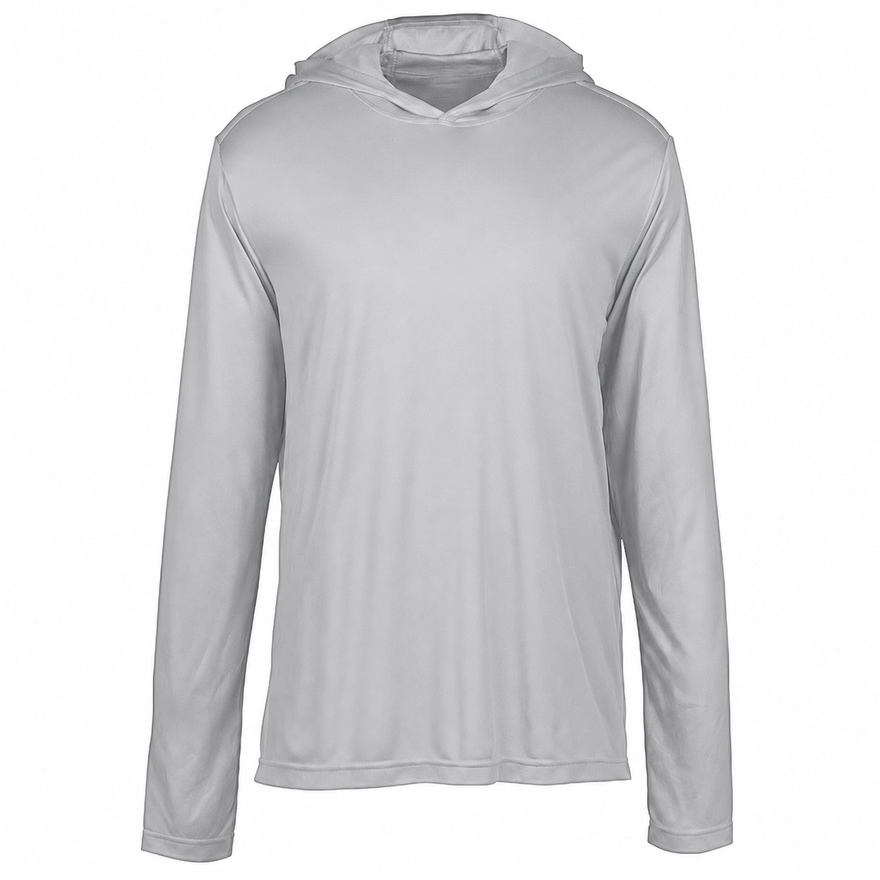 Polyester Hooded Long Sleeve Shirt — Silver