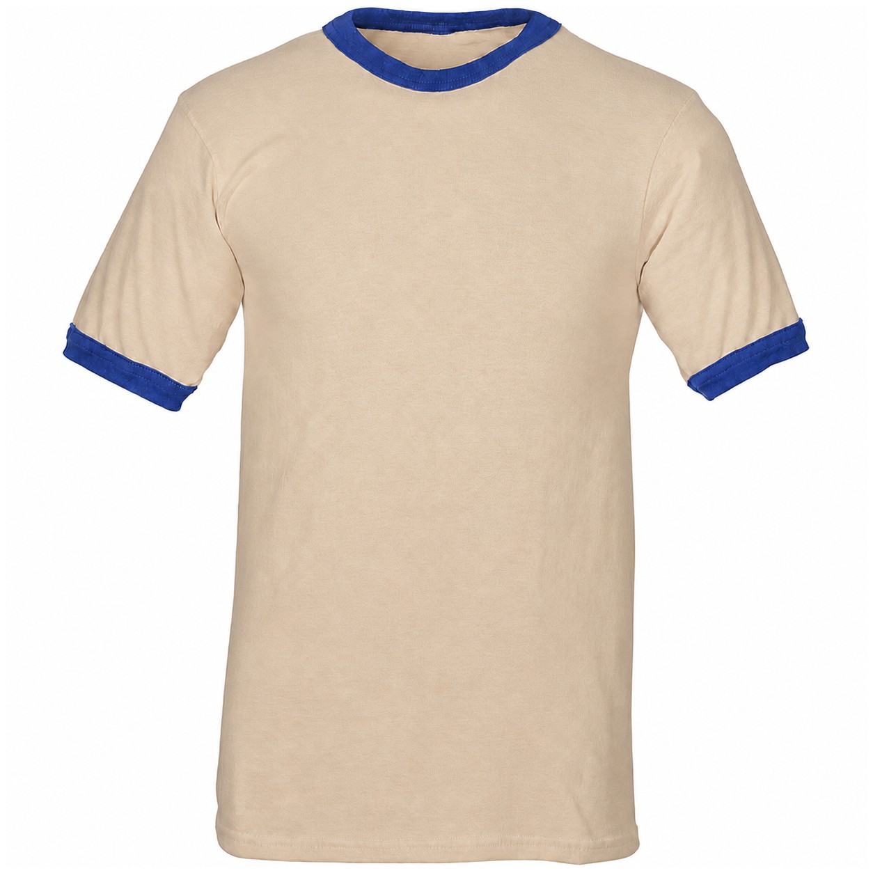 Contrast Trim Ringer Jersey Tee — Tan Beige