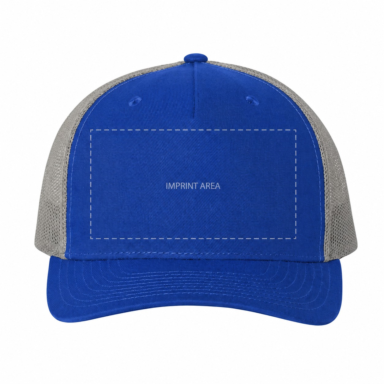 Five Panel Trucker Snapback Hat — Cobalt Blue/Gray