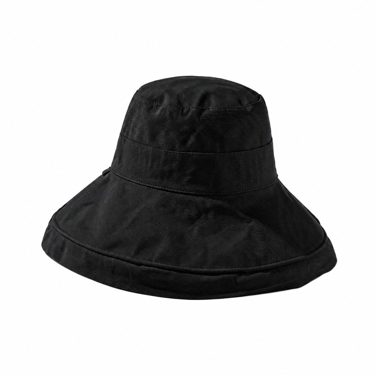 Cotton Reversible Bucket Sun Hat — Black
