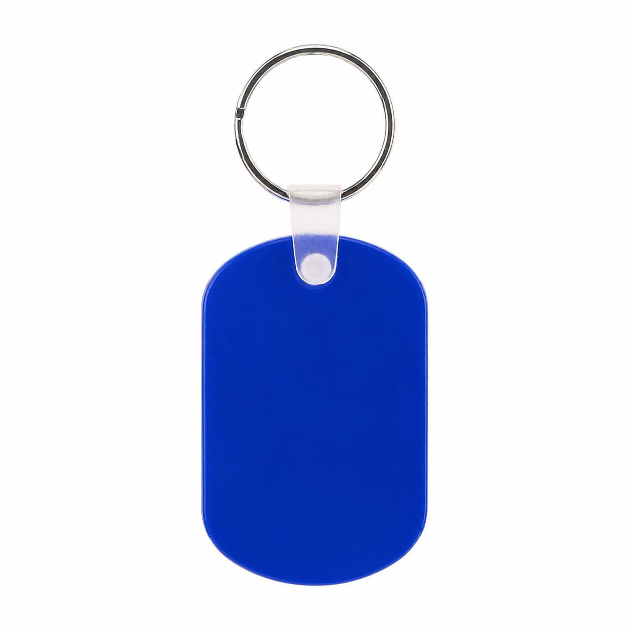 PVC Oval Key Tag Ring — Royal Blue