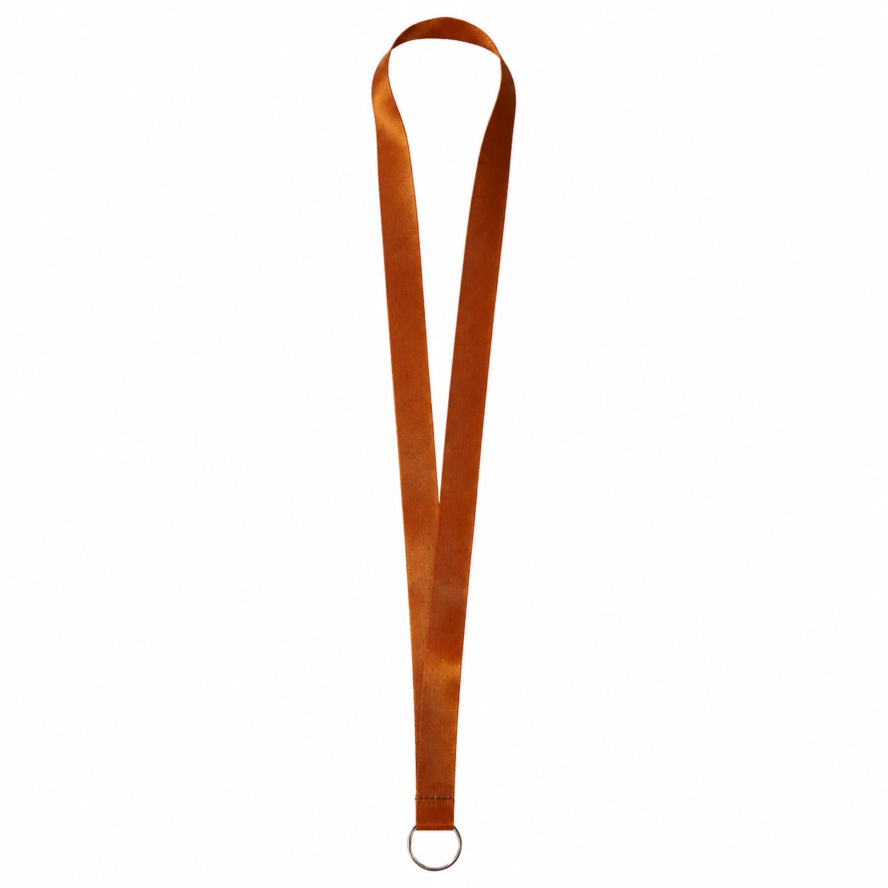 Satin Polyester Split Ring Lanyard — Copper Brown