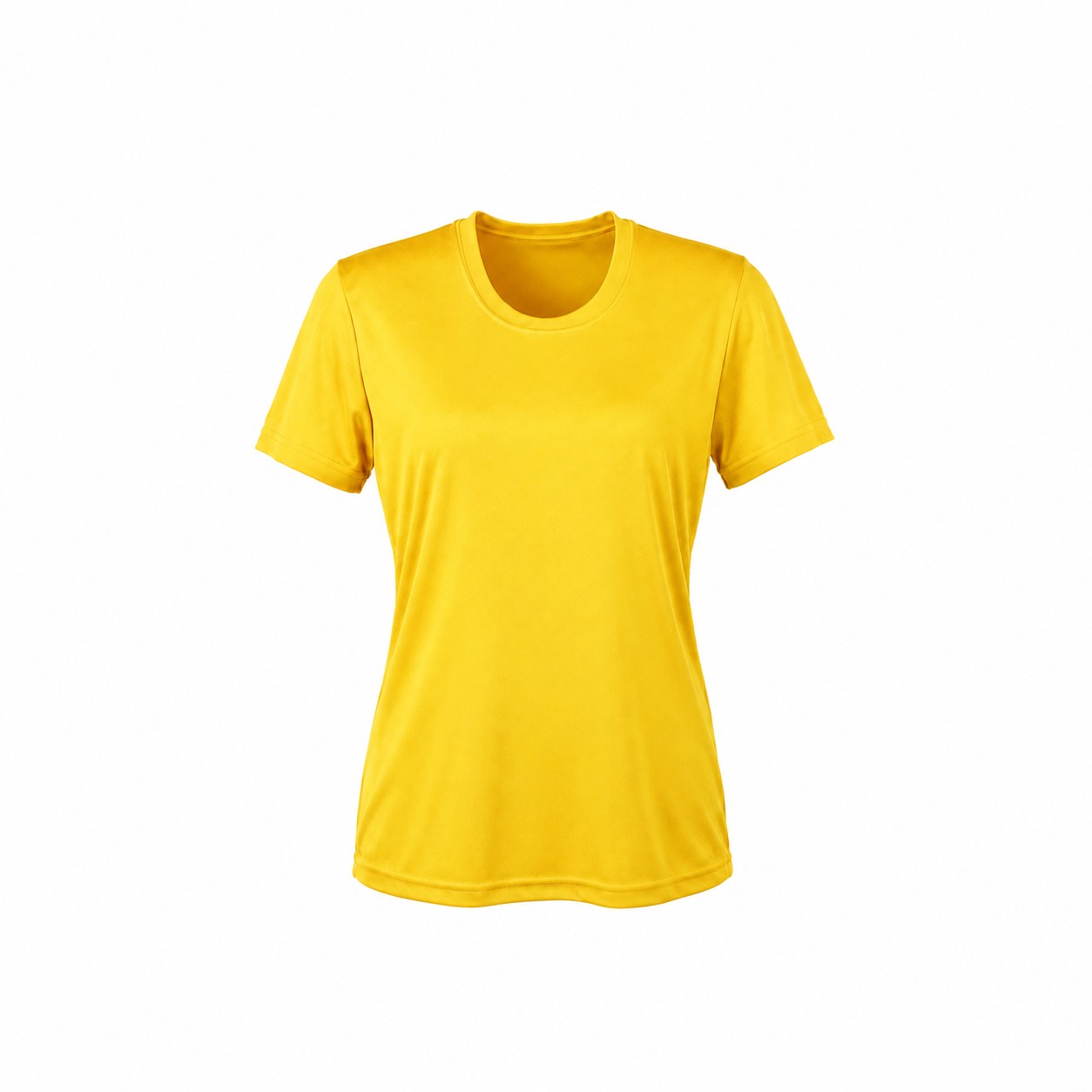 Ladies Polyester Athletic T-Shirt — Yellow