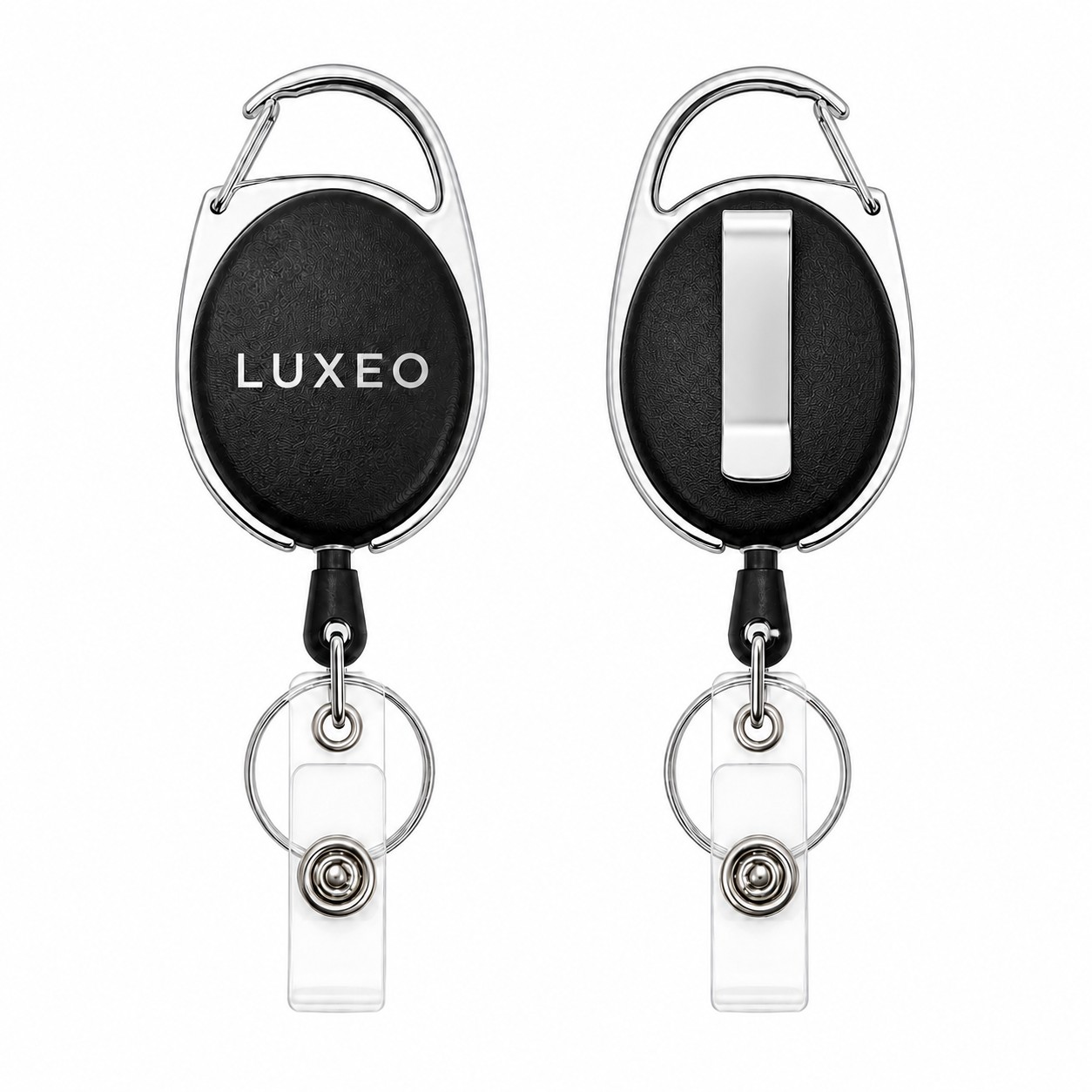 Stainless Steel Carabiner Retractable Badge Reel