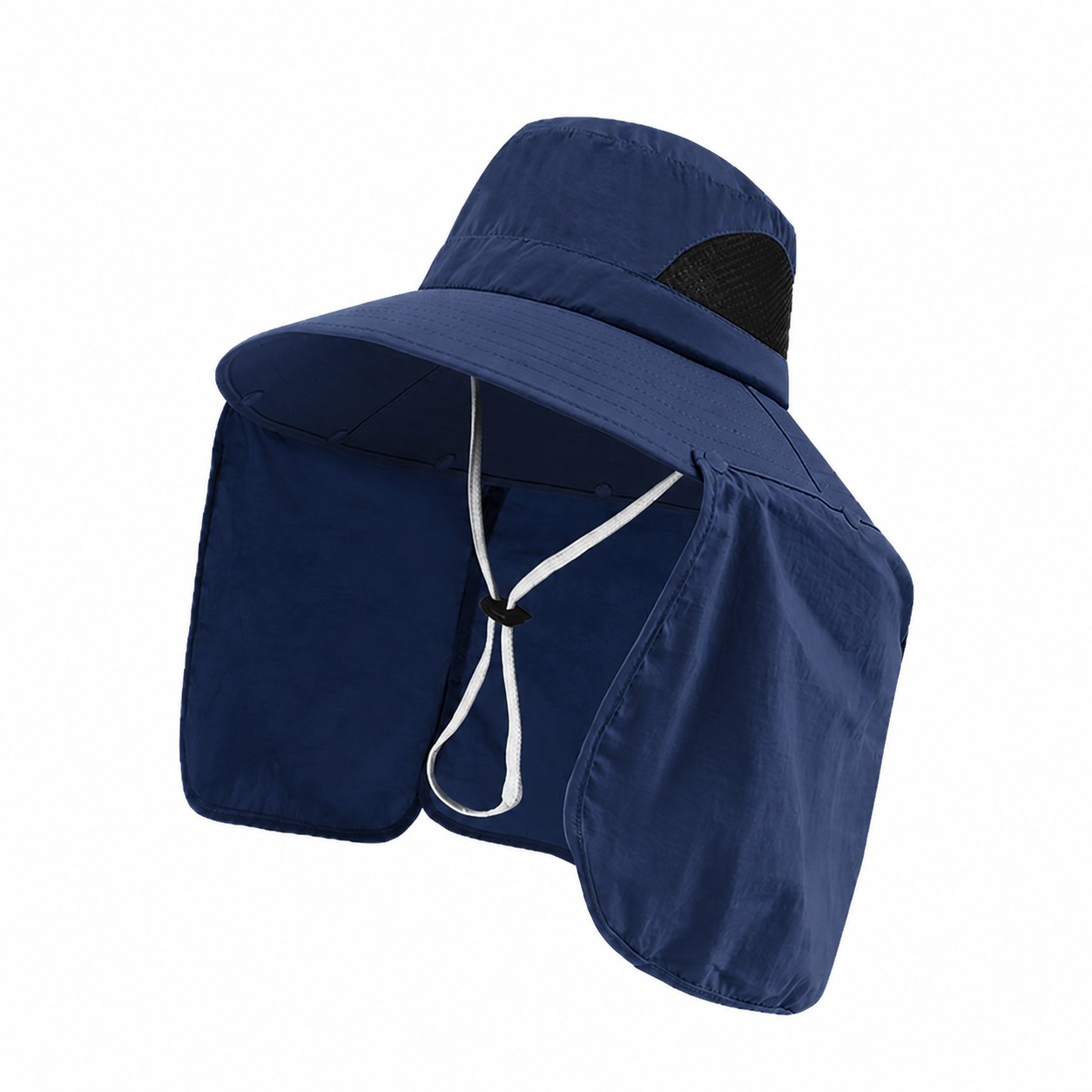 Polyester Drape Sun Hat — Navy Blue