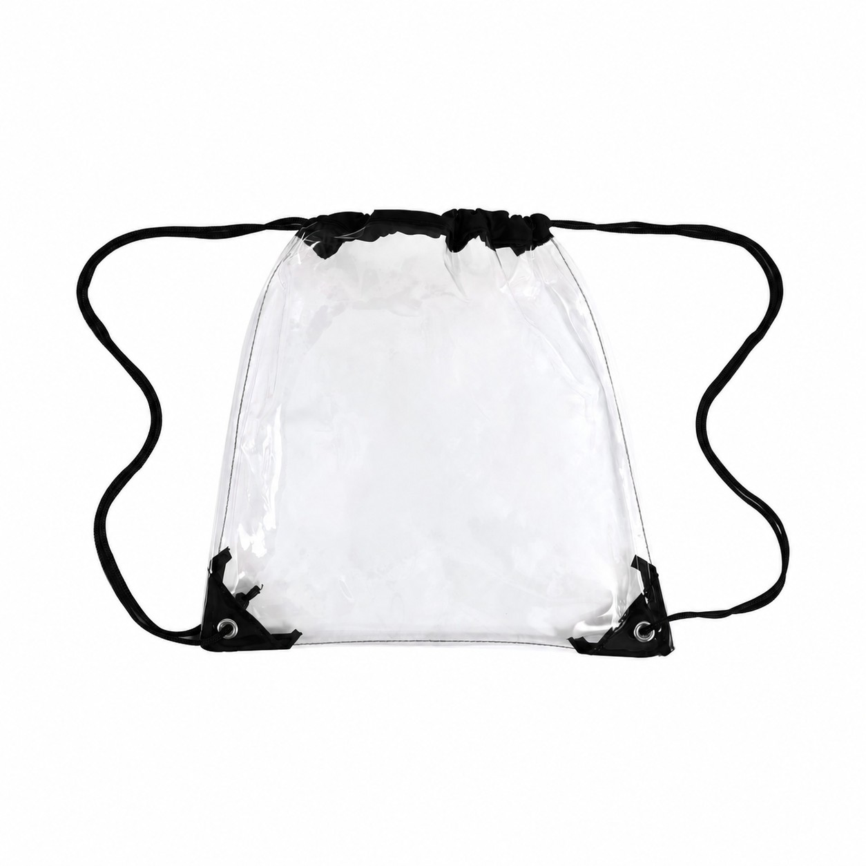 PVC And 210D Polyester Drawstring Bag — Black