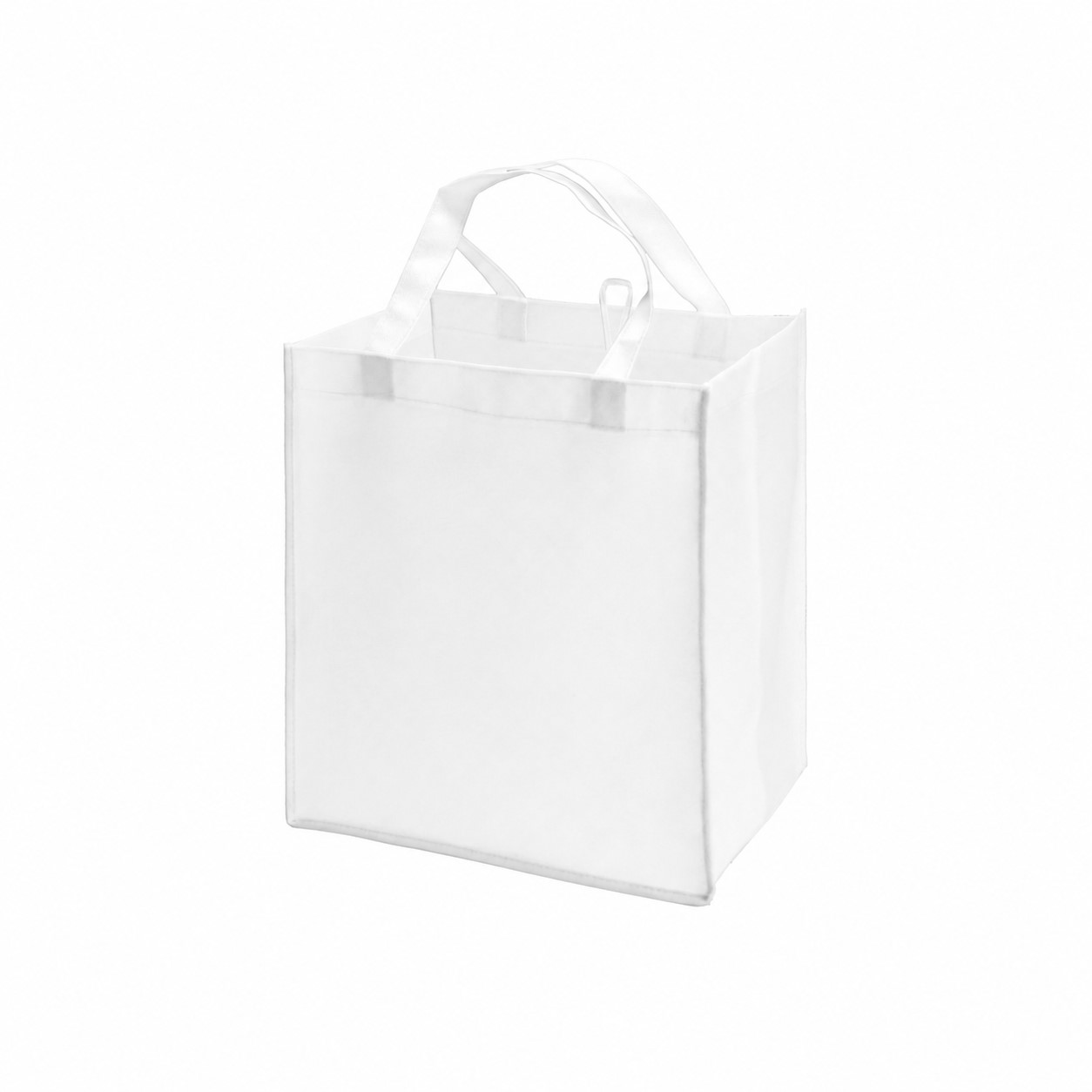 80GSM Non-Woven 16" Reinforced Handles Tote Bag — White