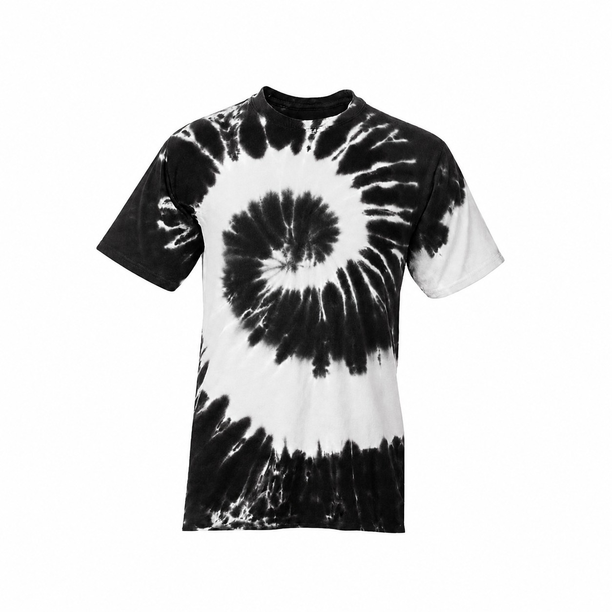 Cotton Tie Dye Crewneck Shirt — Black