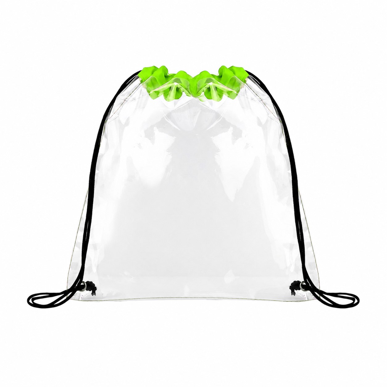 PVC Metal Grommets Drawstring Bag — Lime Green