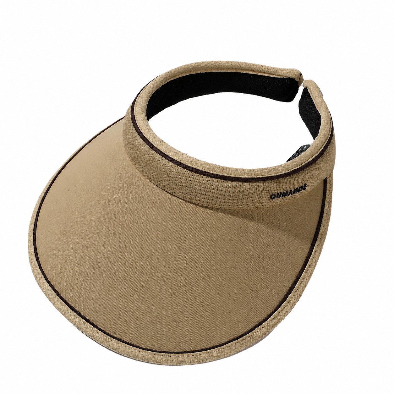 Polyester Headband Shade Visor Hat — Khaki Beige
