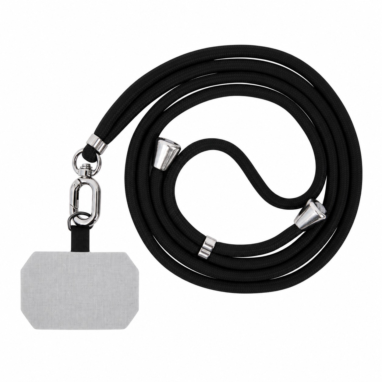 Adjustable Phone Lanyard Tether — Black