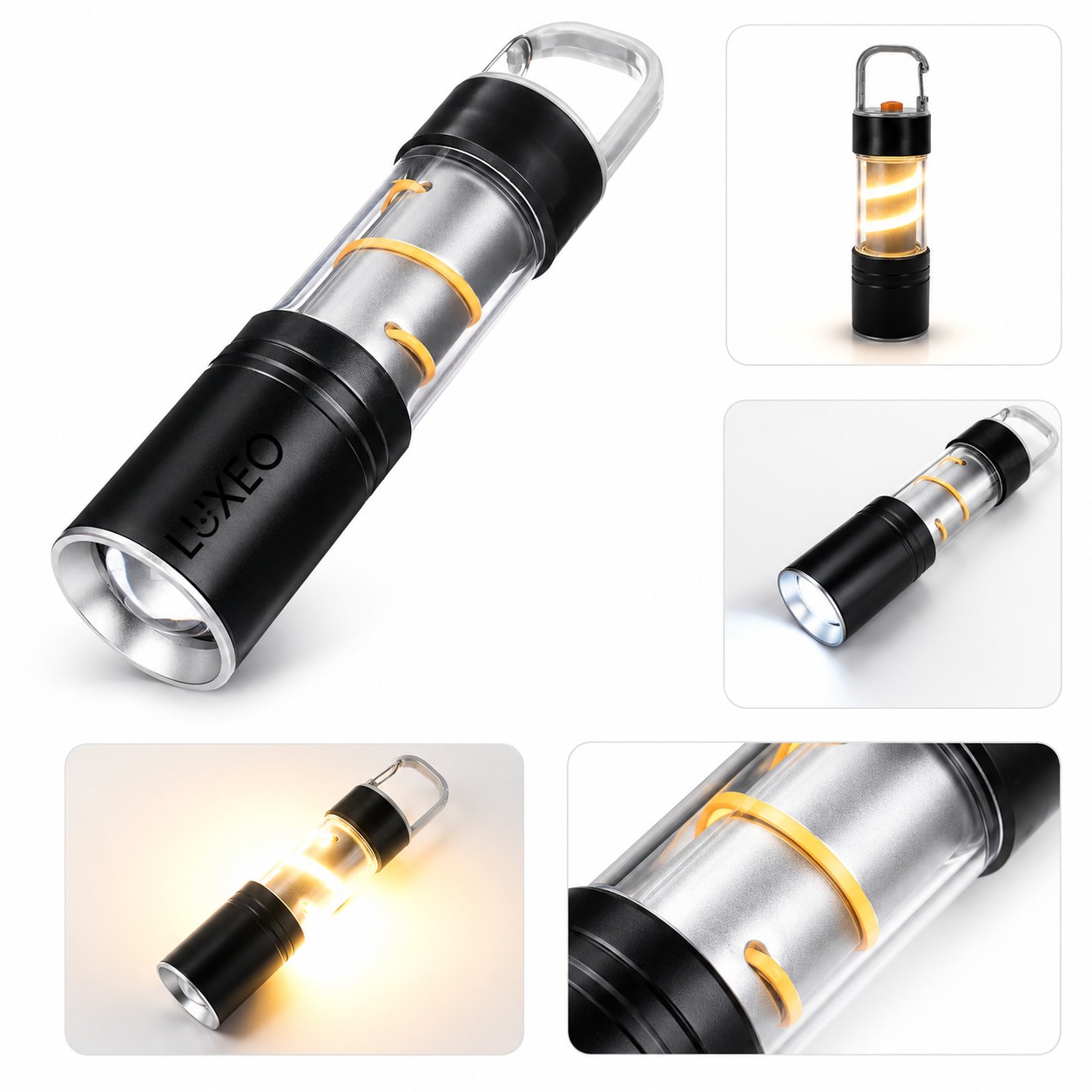 Aluminum COB Clip Lantern Flashlight