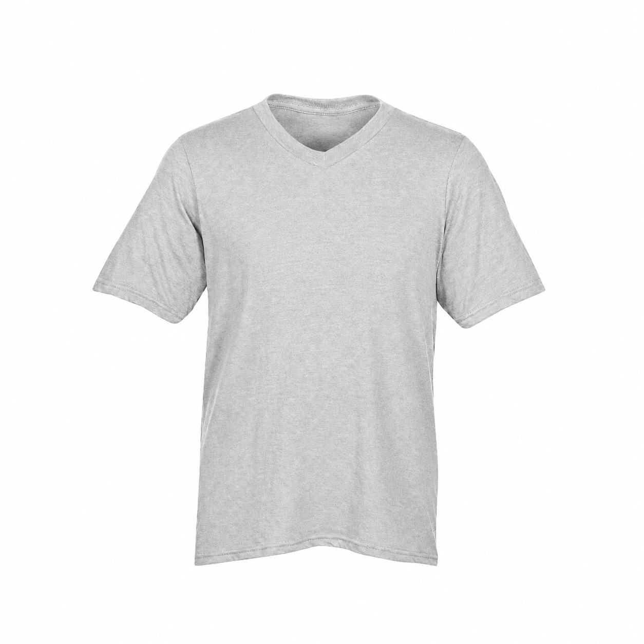 Men's Ringspun Cotton V Neck Shirt — Silver
