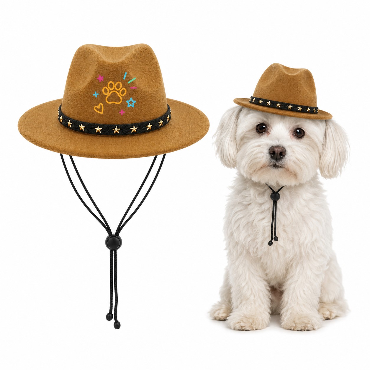 Adjustable Polyester Cowboy Pet Hat