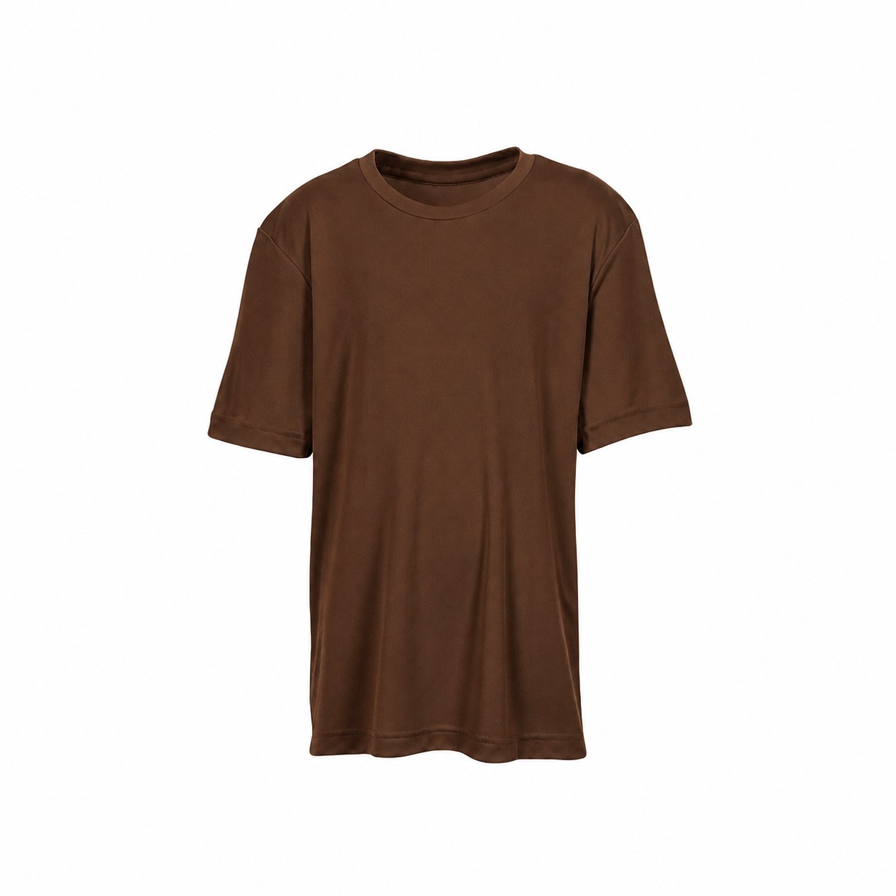 Youth Polyester Performance T Shirt — Brown