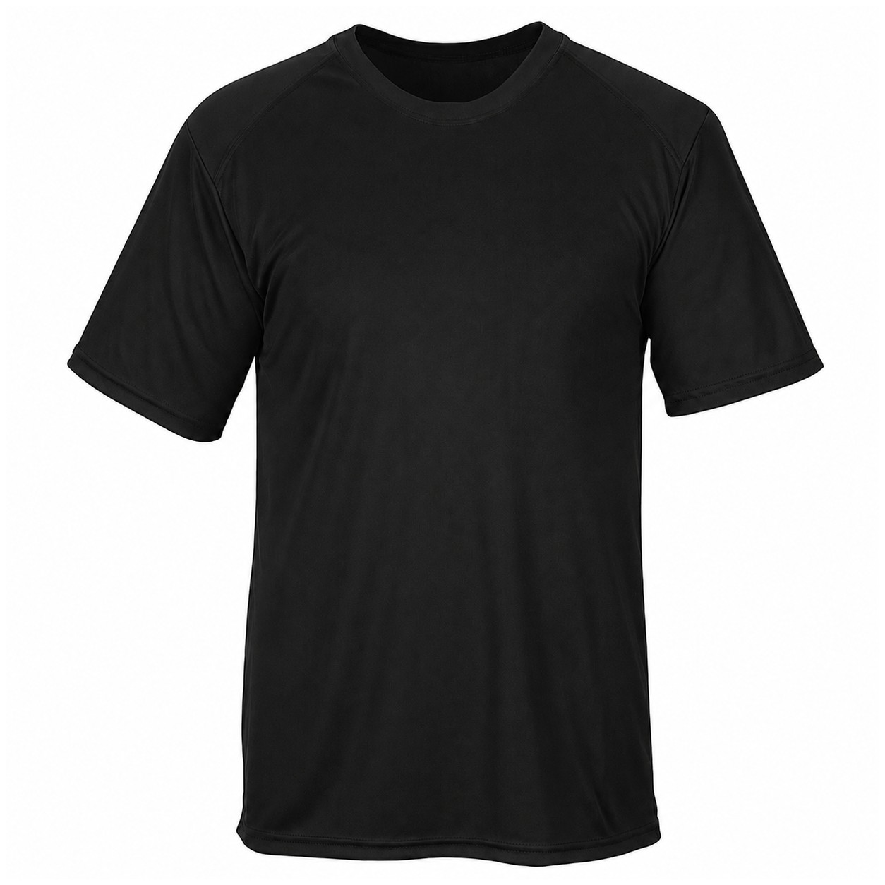 Lightweight Polyester Performance T-Shirt — Black