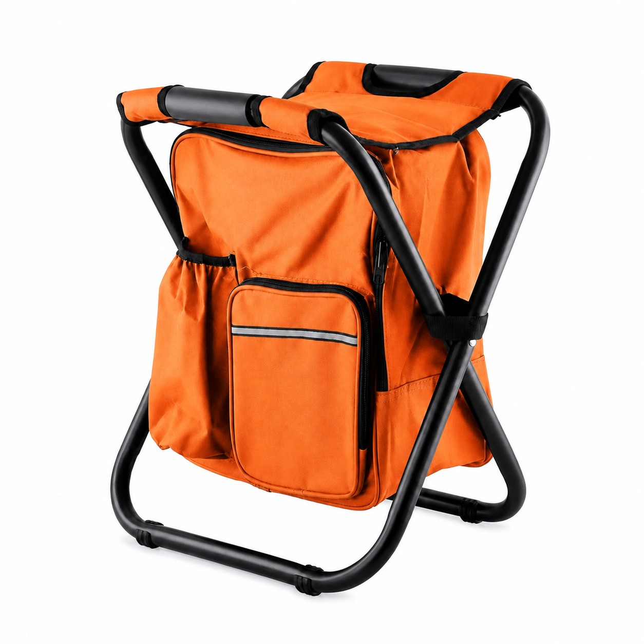 Insulated Backpack Folding Camp Chair — Orange