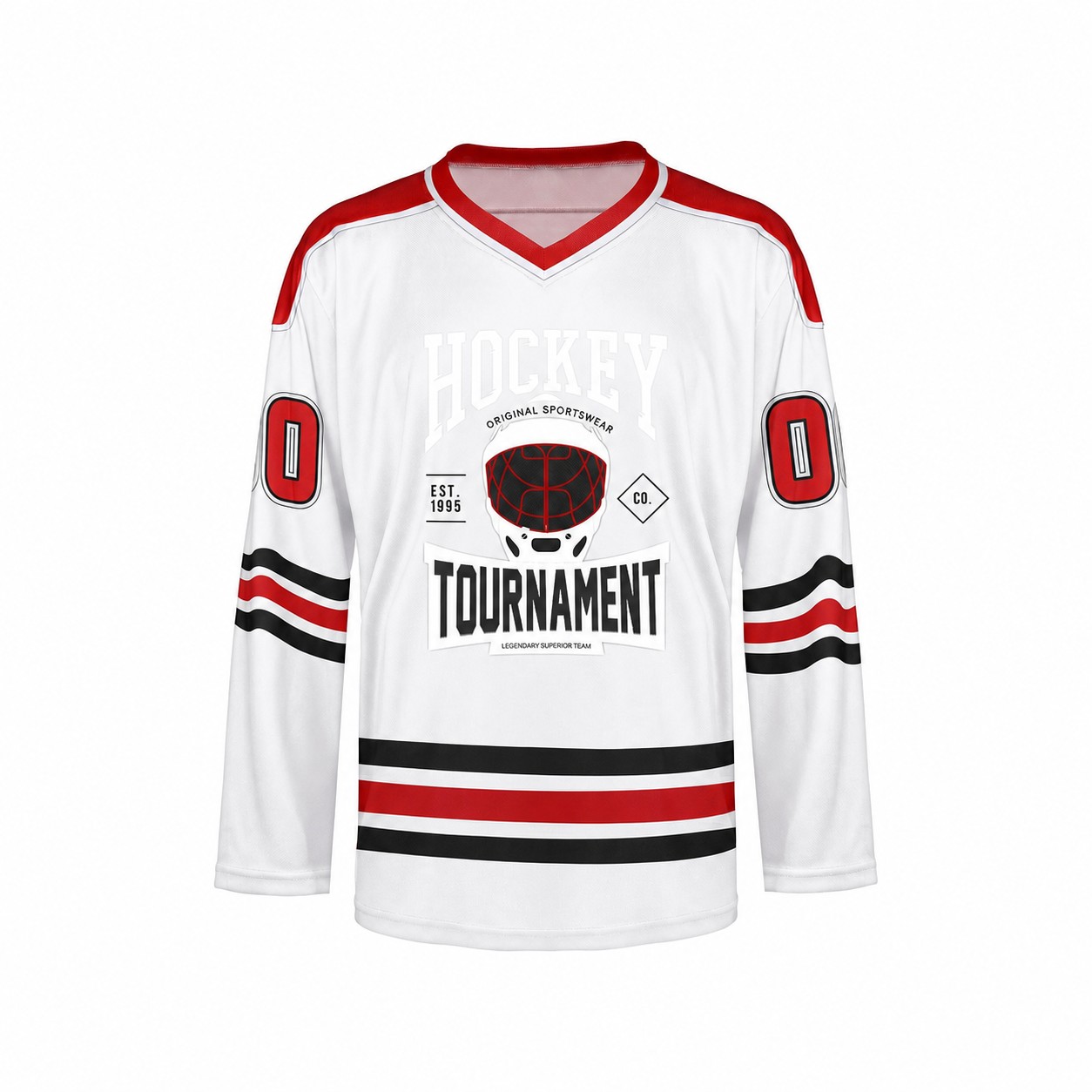 Mesh Polyester Ice Hockey Jersey — White