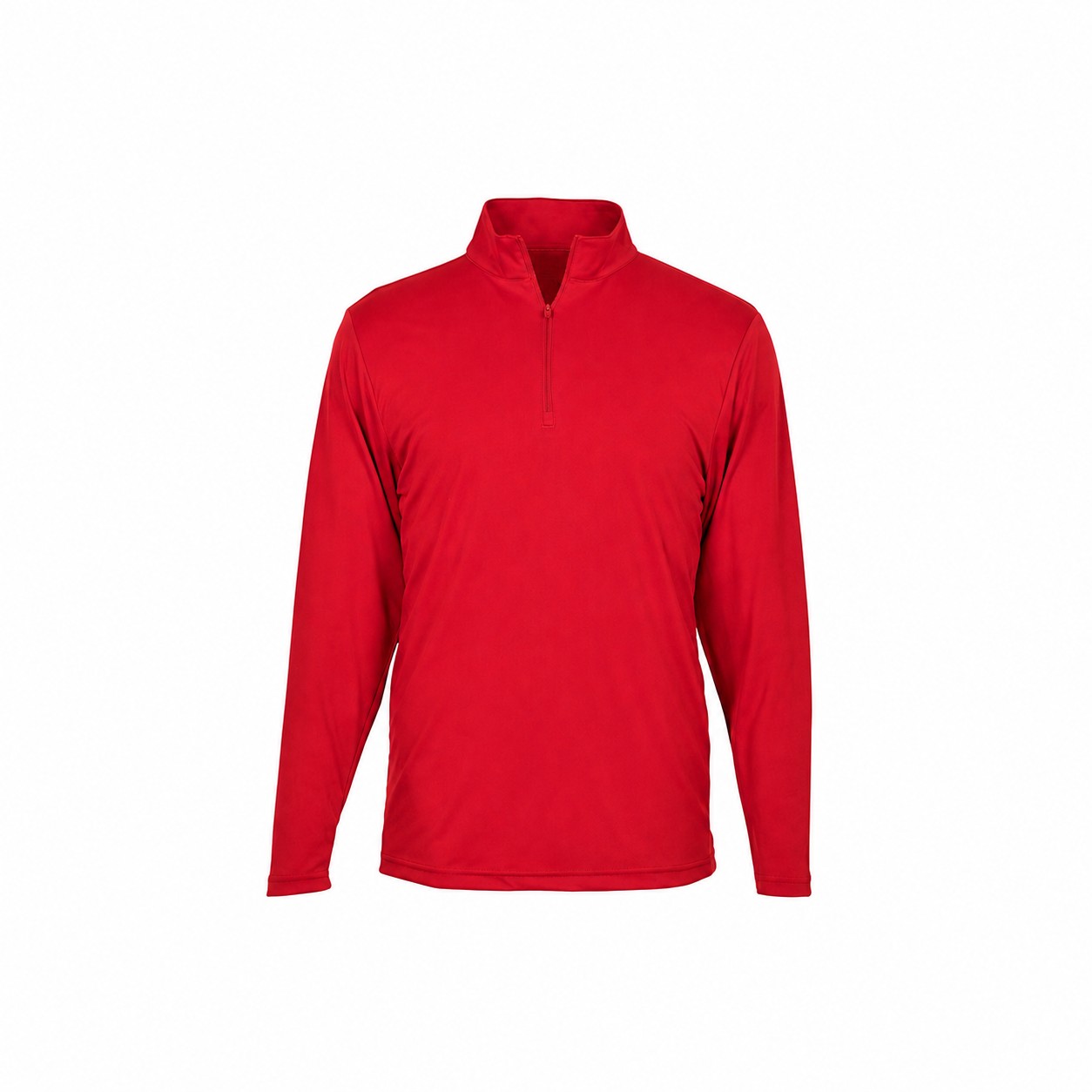 Cotton Quarter Zip Team Shirt — Red