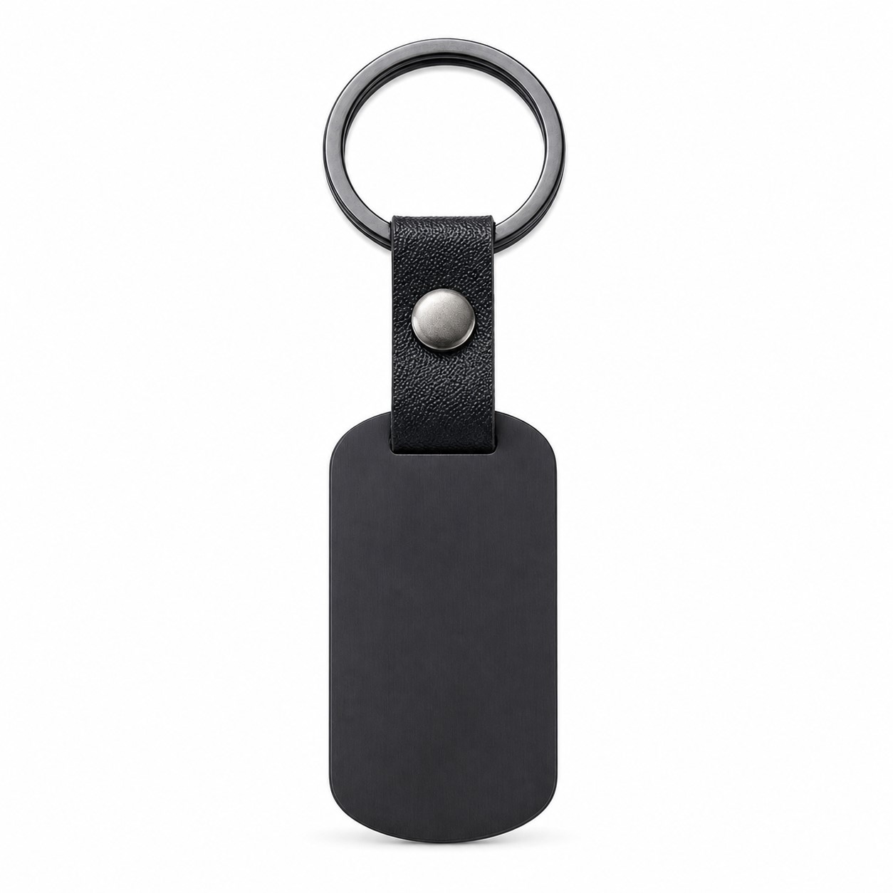 Rectangular Stainless Steel Plate Keychain — view 2