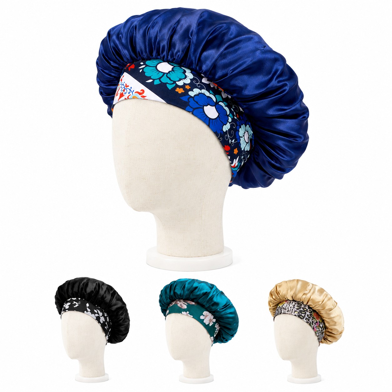 Printed Band Satin Sleep Bonnet