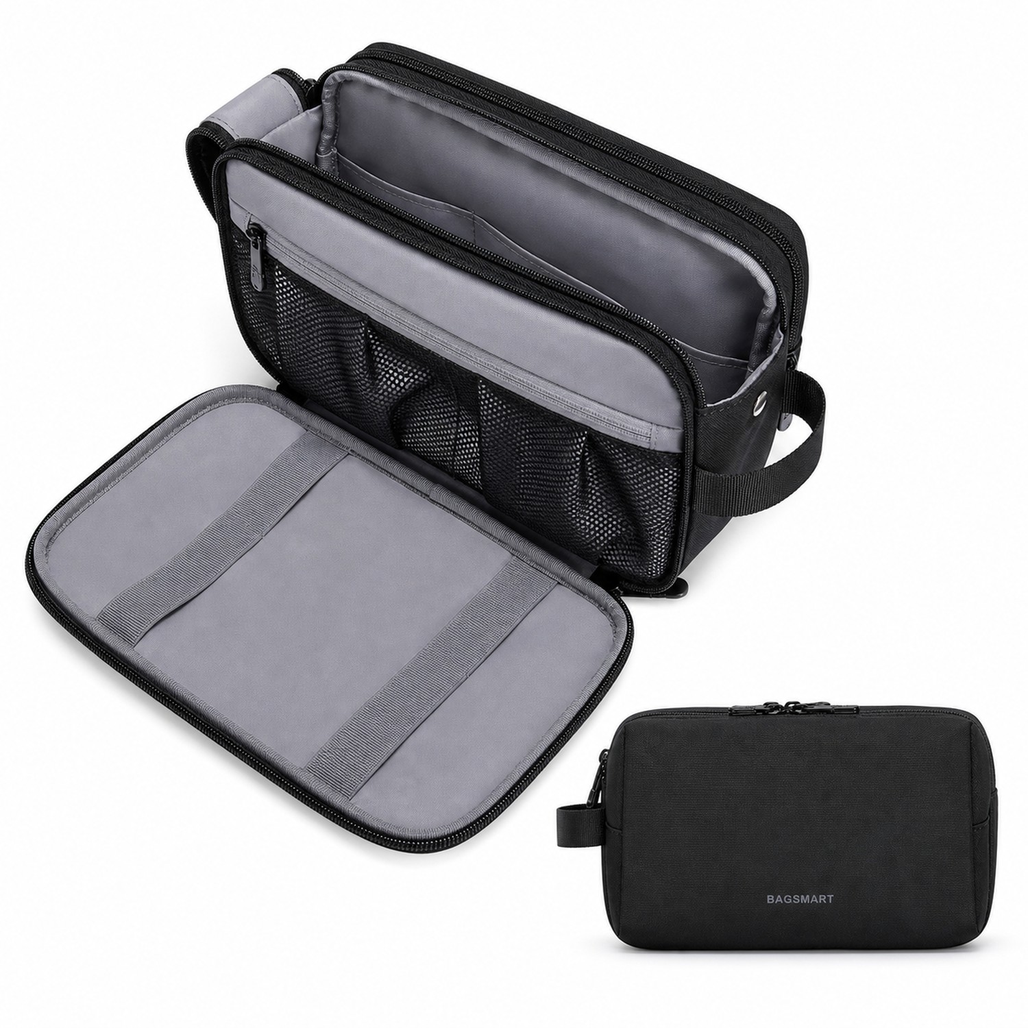 Compact Polyester Toiletry Bag With Compartments