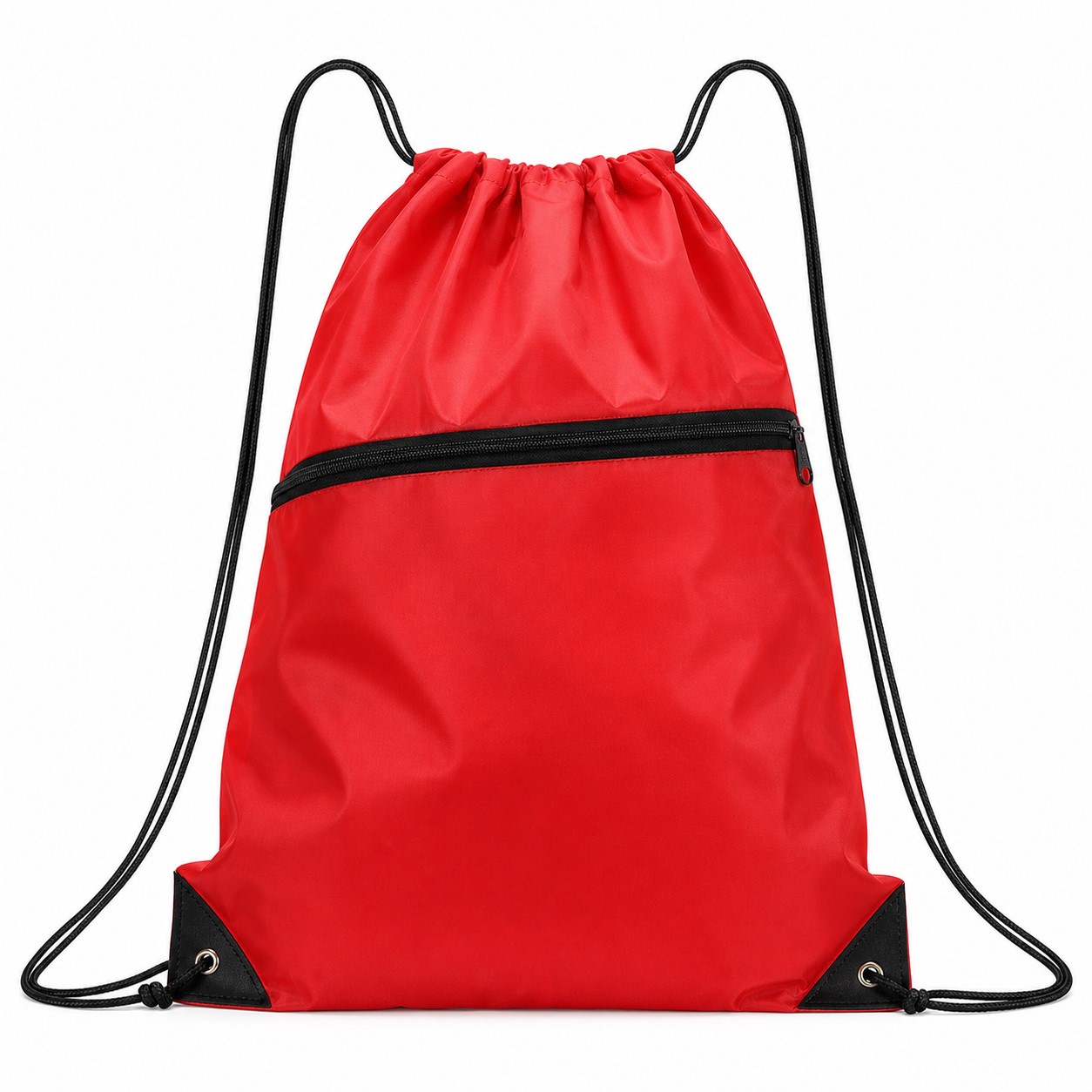 Oxford Drawstring Backpack With Zippered Pocket — view 2