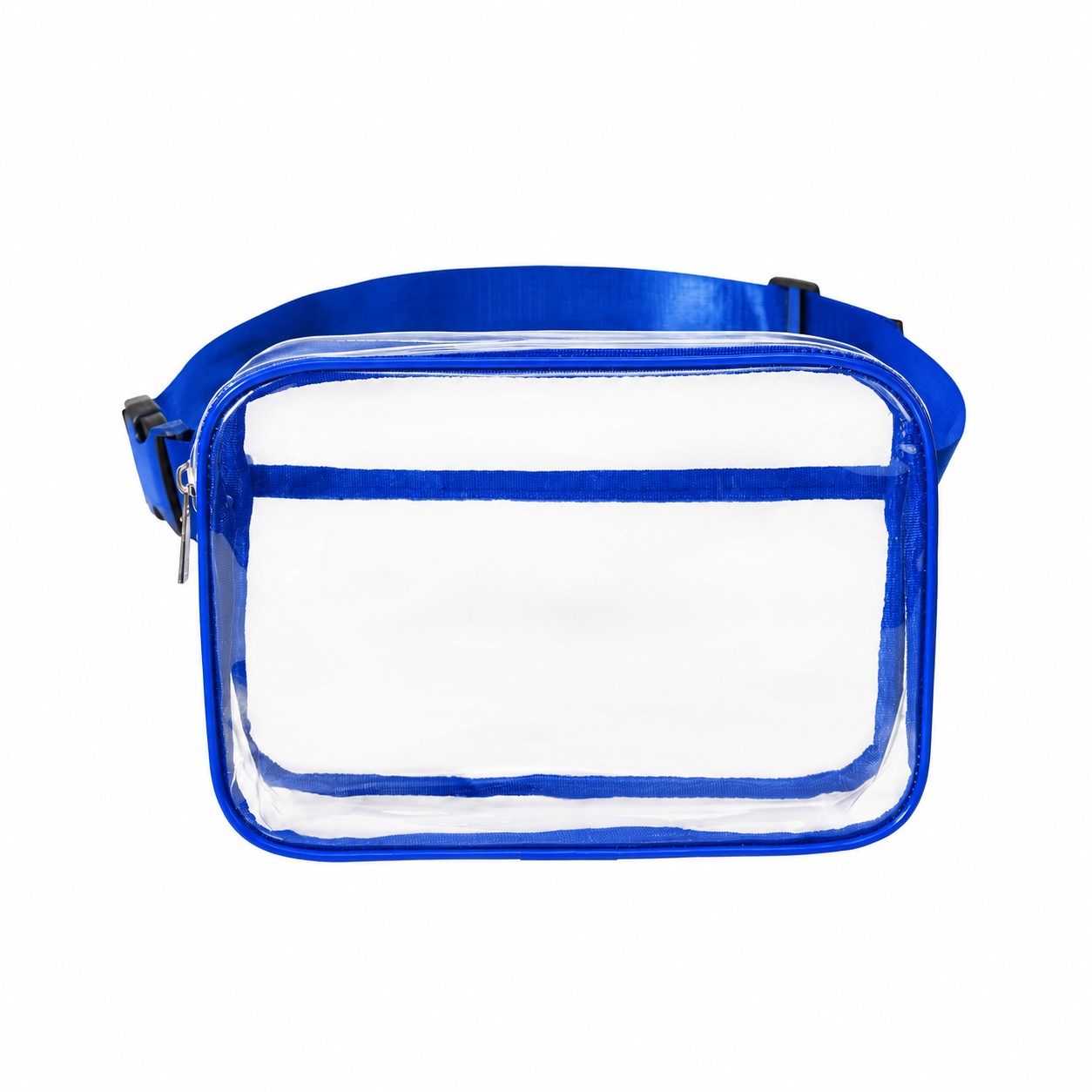 2 Pocket Clear PVC Belt Bag — Royal Blue