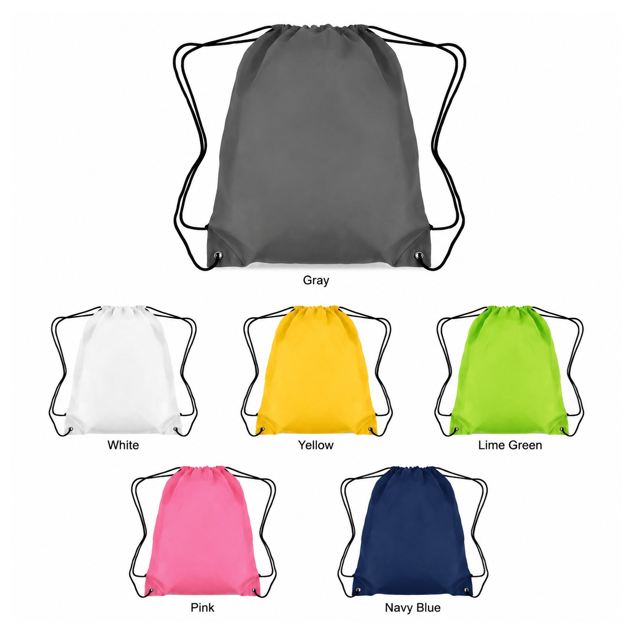 210D Polyester Grommet Detail Drawstring Bag