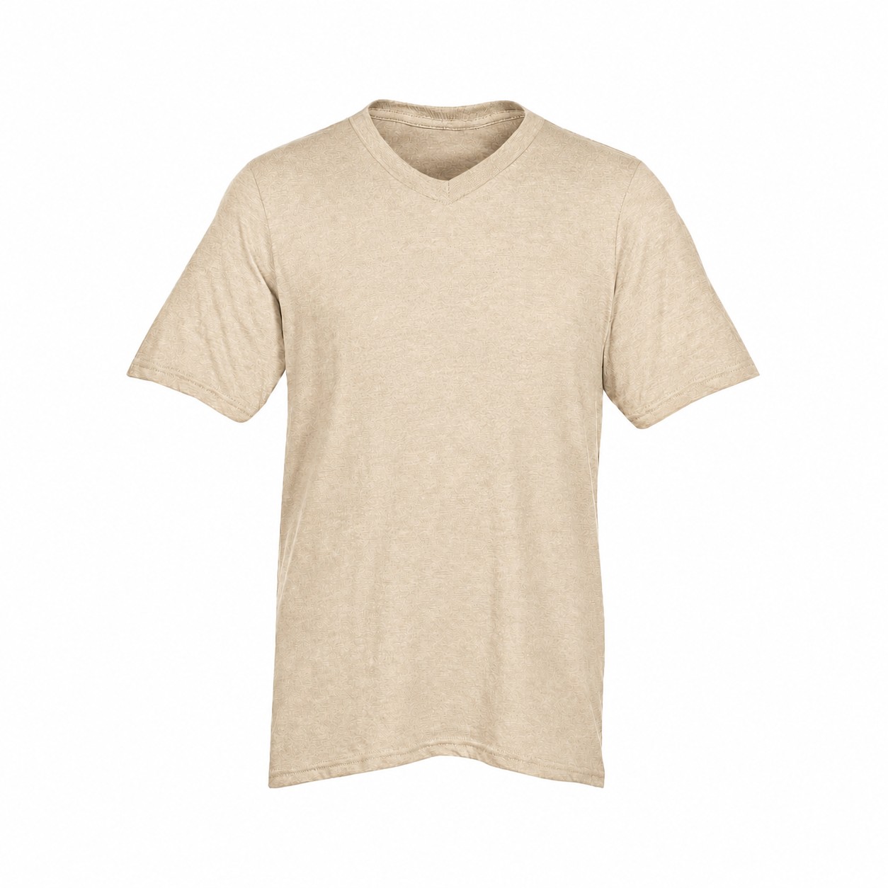 Men's Ringspun Cotton V Neck Shirt — Tan Beige