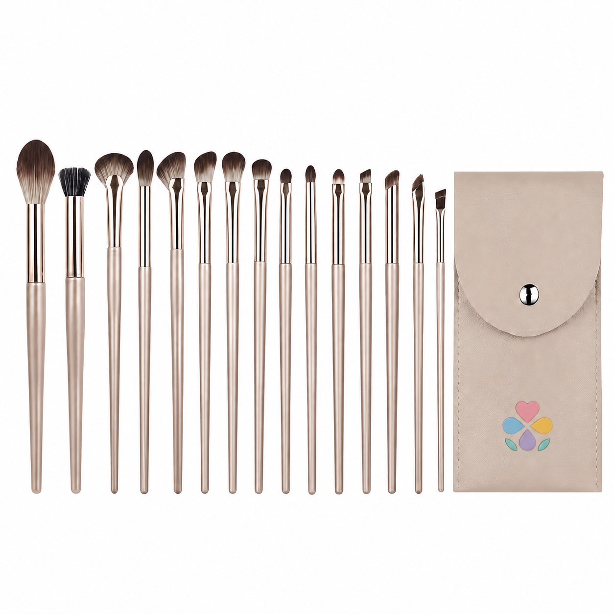 Golden Finish Synthetic Makeup Brush Set