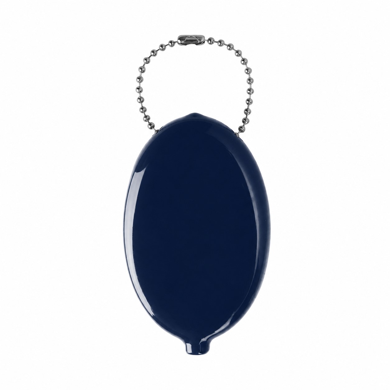 PVC Oval Coin Key Pouch — Navy Blue