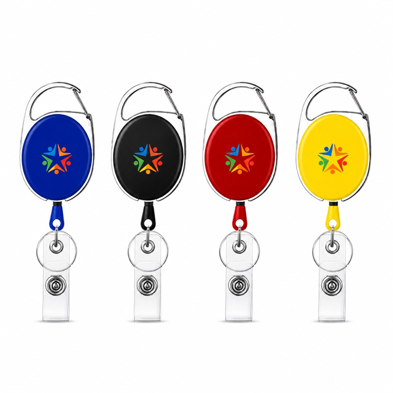 Oval Retractable ID Badge Reel Keychain — view 1