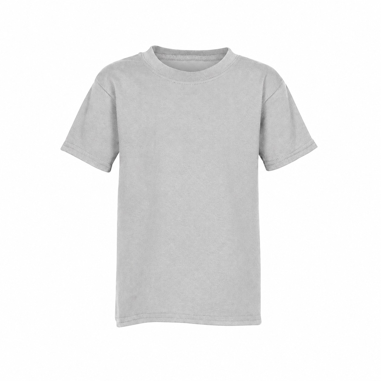 Youth Cotton Polyester Short Sleeve Tee — Silver