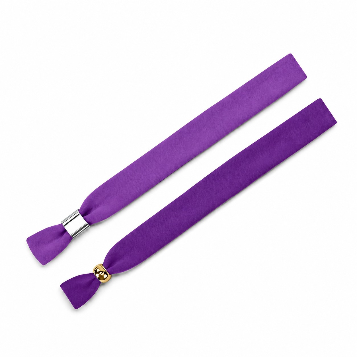 Polyester Wristband With Two-Way Metal Lock — Purple