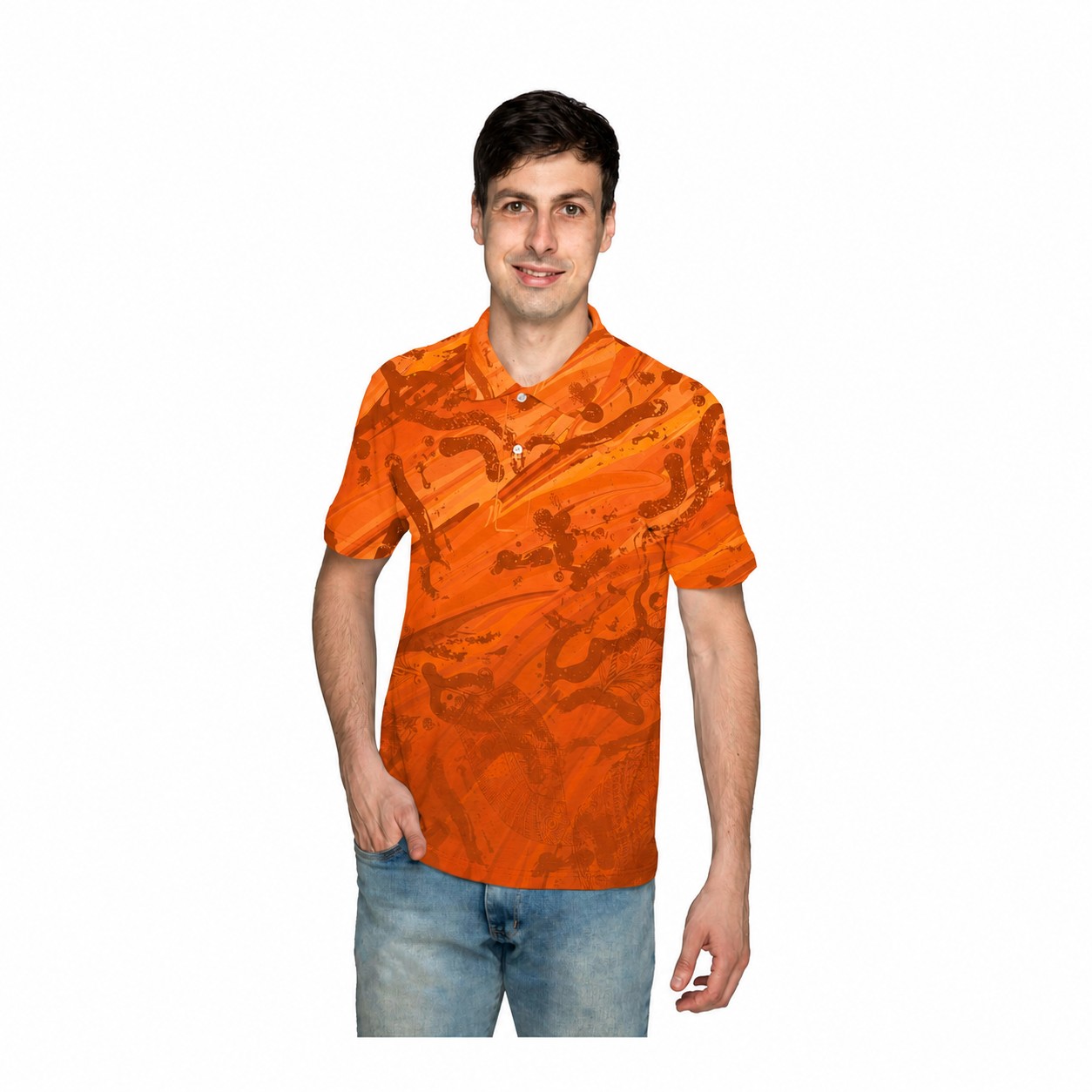 Polyester Performance Polo Shirt — Orange