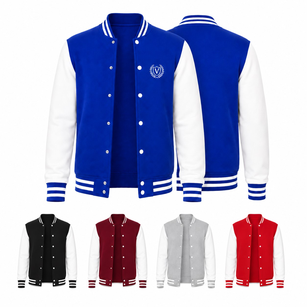 Men's Contrast Sleeve Varsity Jacket