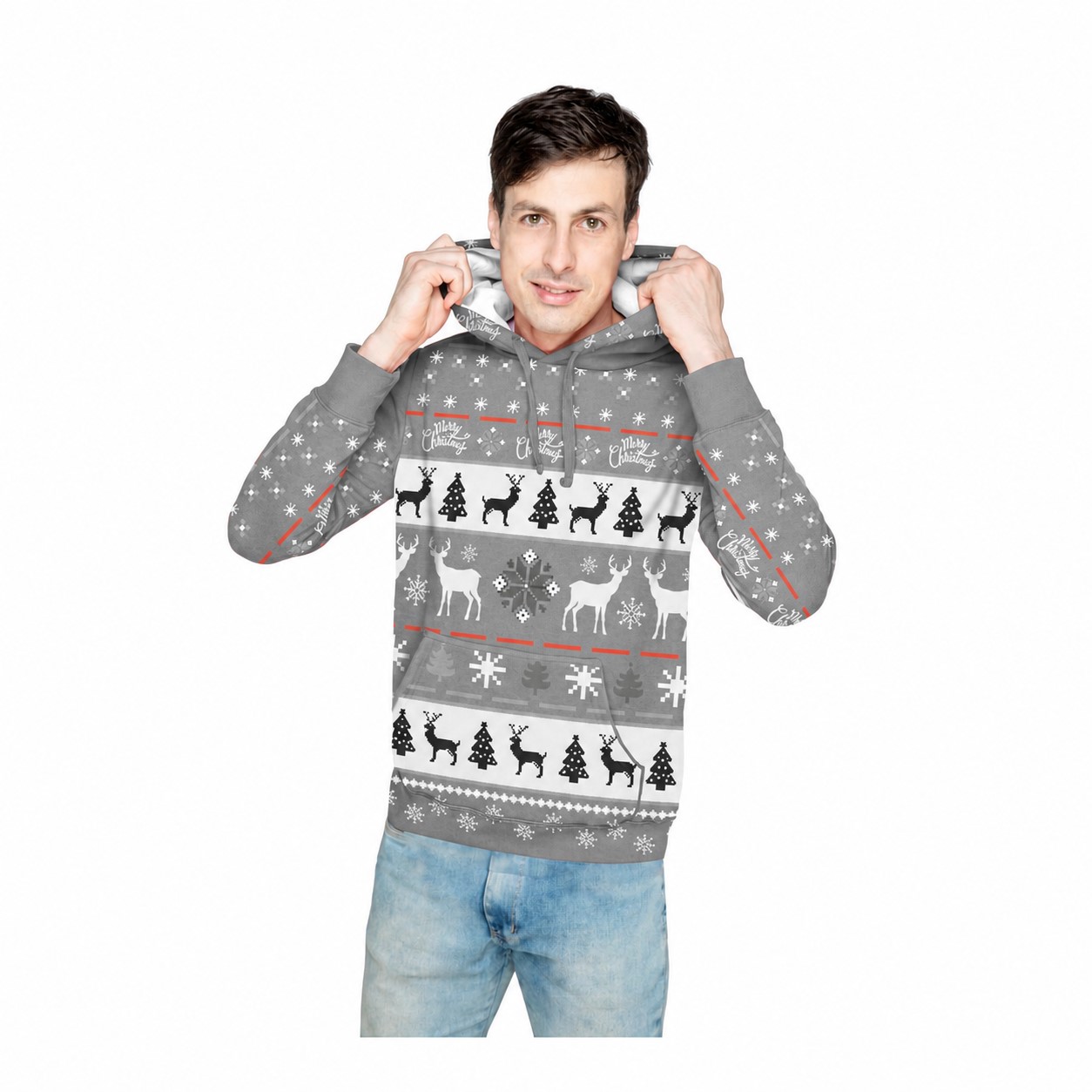 Polyester Hoodie With Kangaroo Pocket — Gray