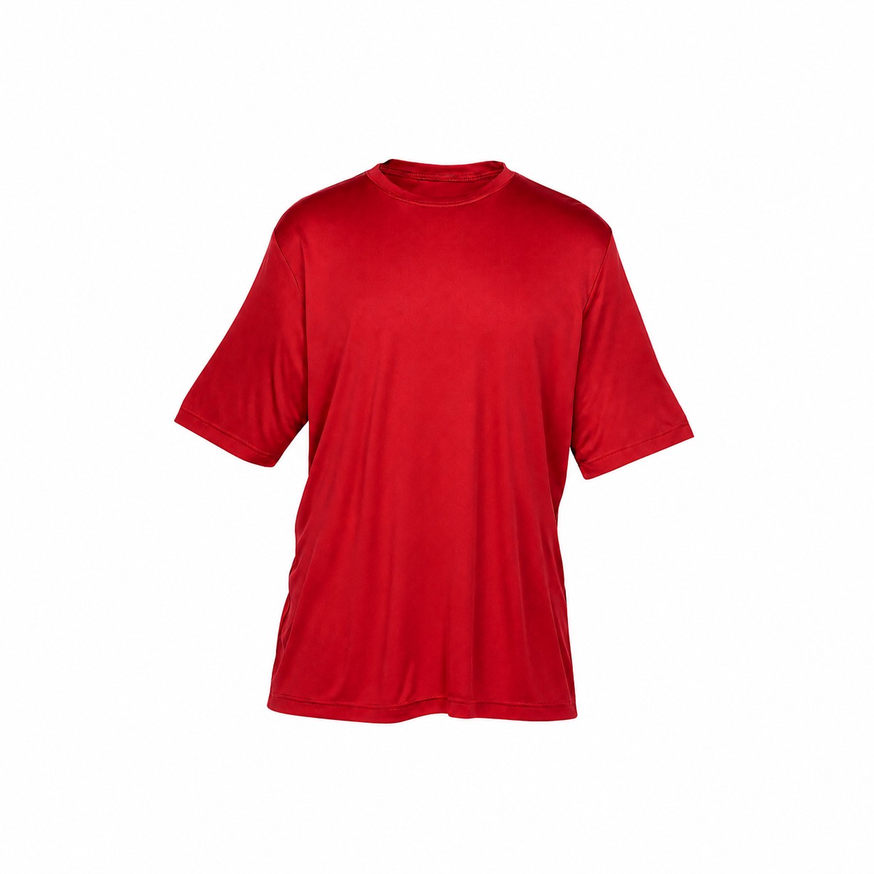 Polyester Crewneck Performance Tee — Red