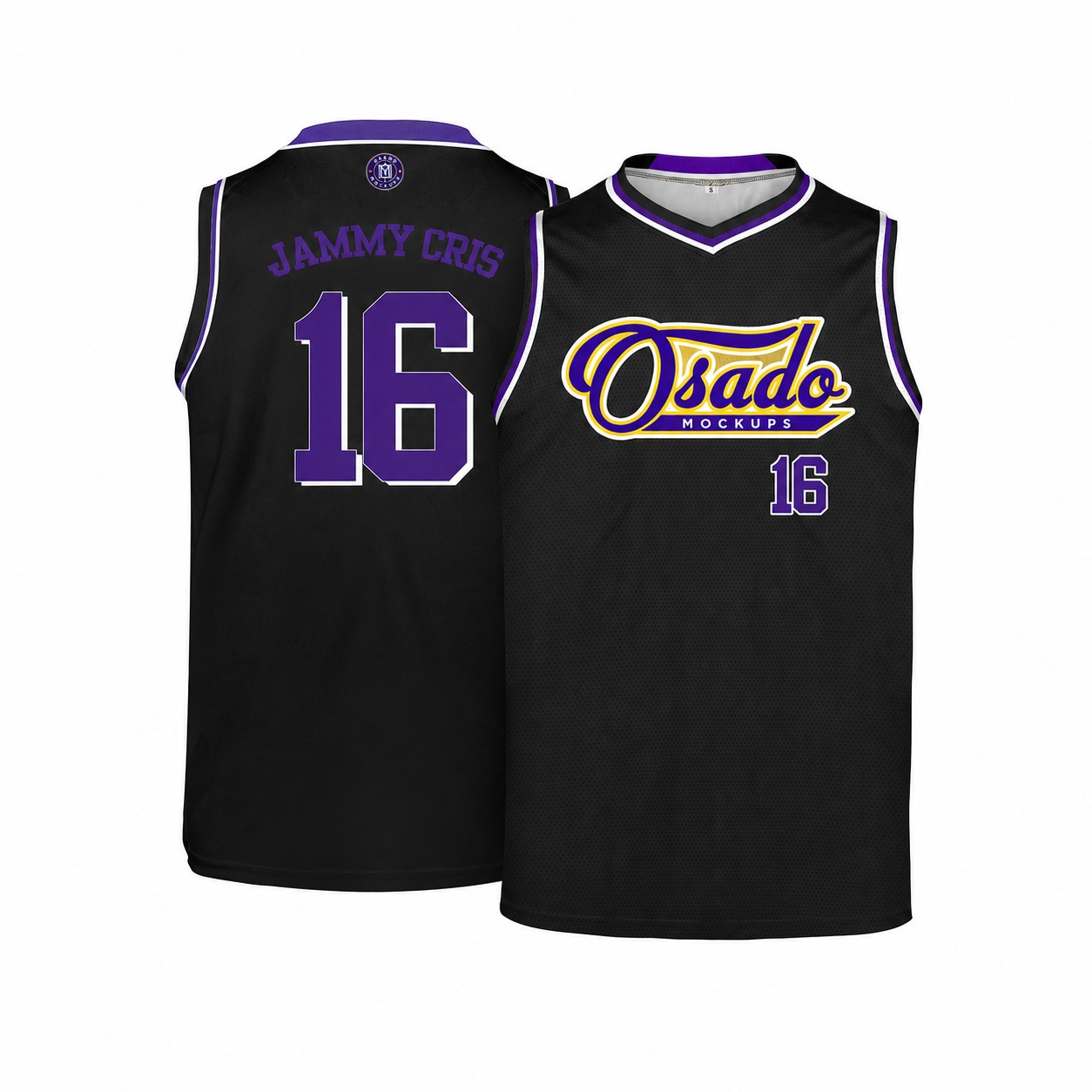 Polyester Basketball Team Jersey — Black