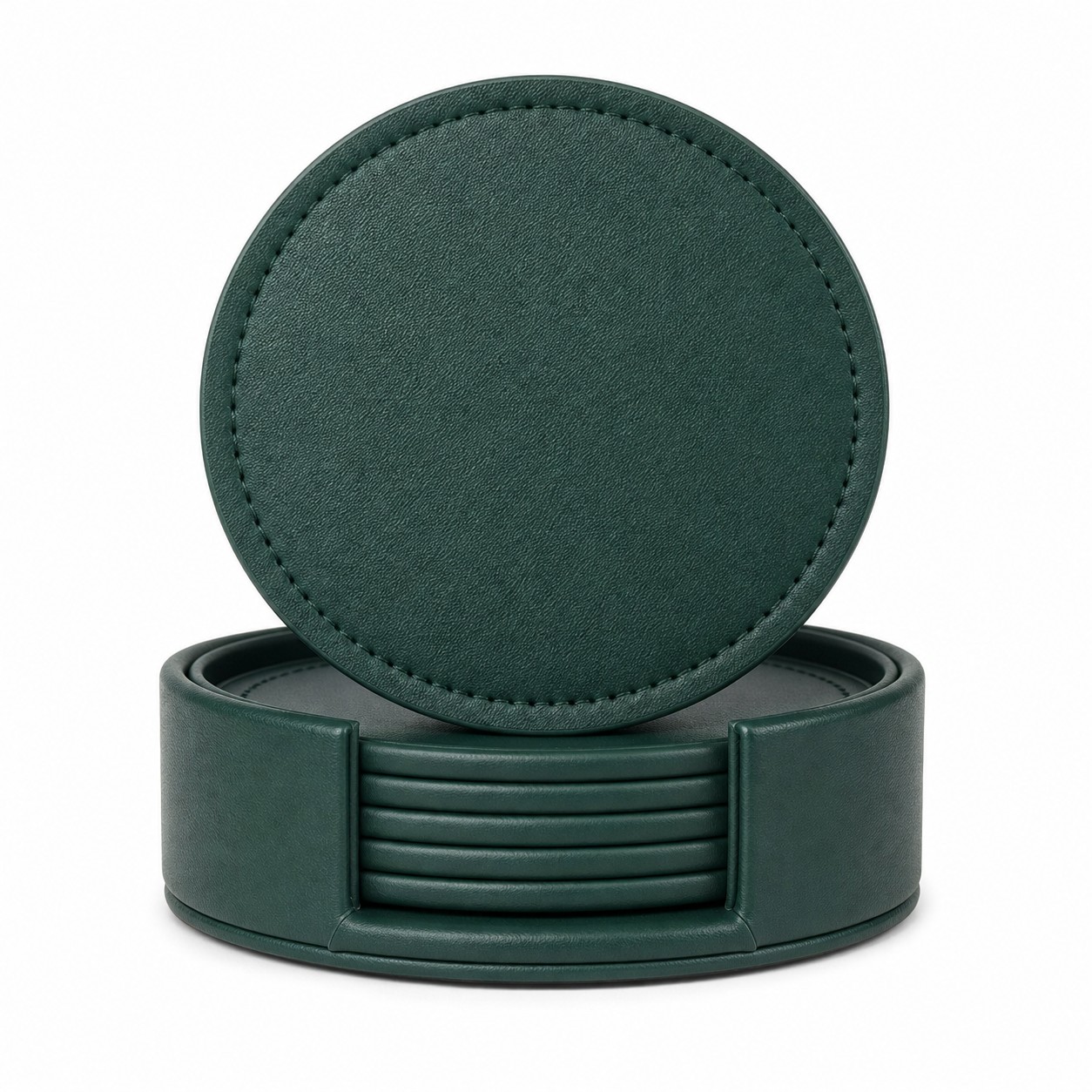 Double-Sided Leather Drink Coaster Set — view 2