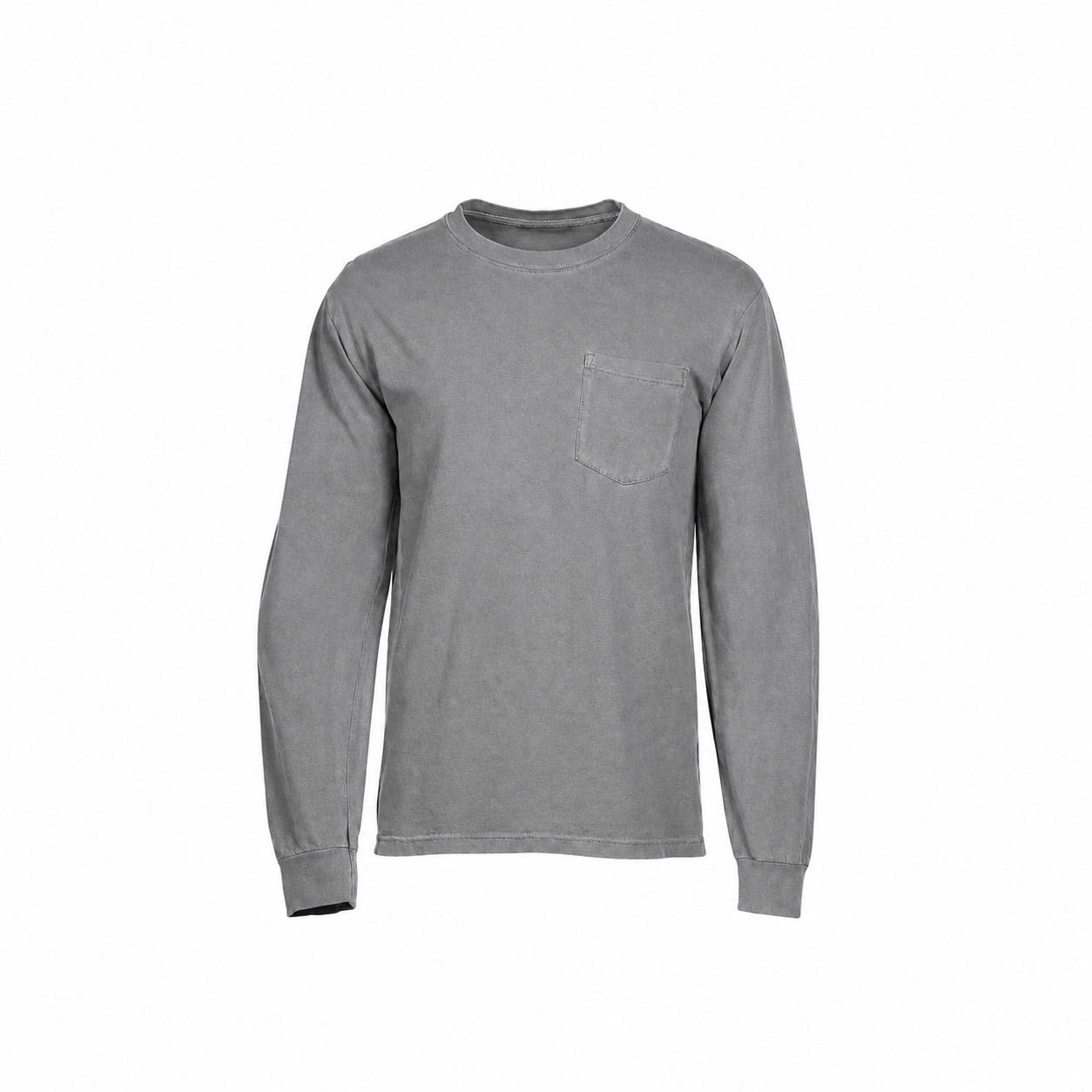 Ringspun Cotton Pocket Long Sleeve Shirt — Gray
