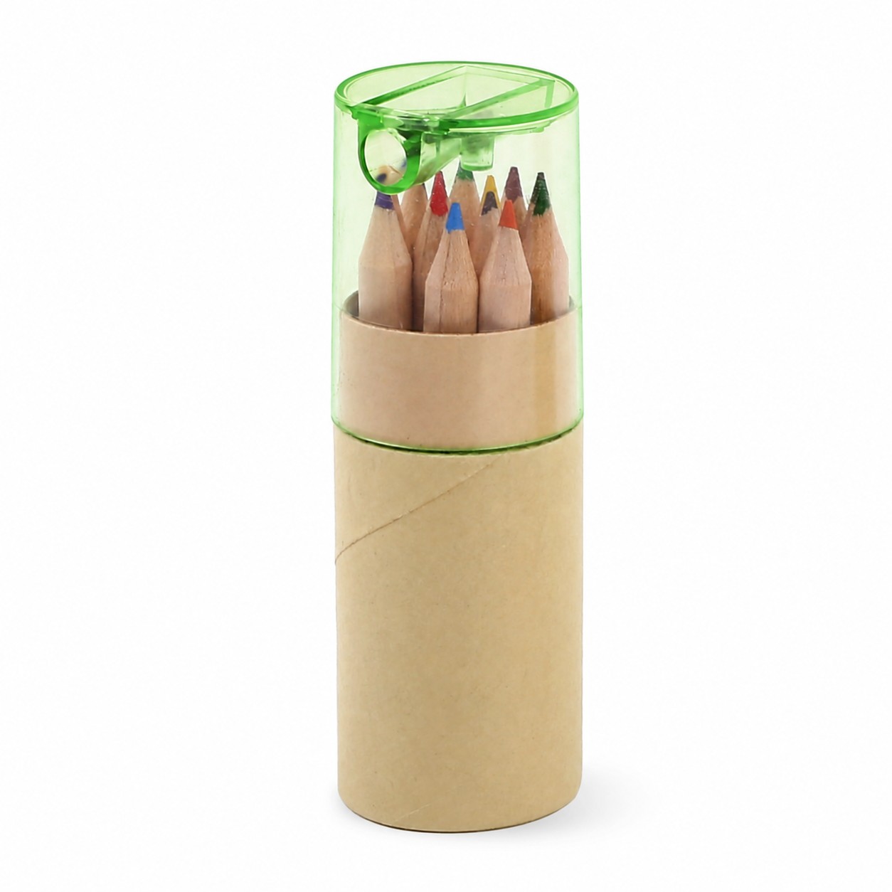 Wood Colored Pencil Tube Set — Green