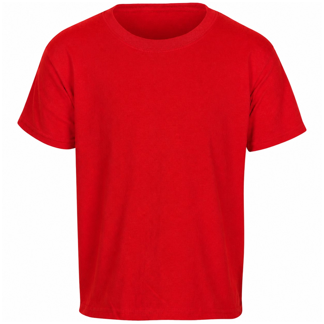 Youth Cotton Short Sleeve Shirt — Red