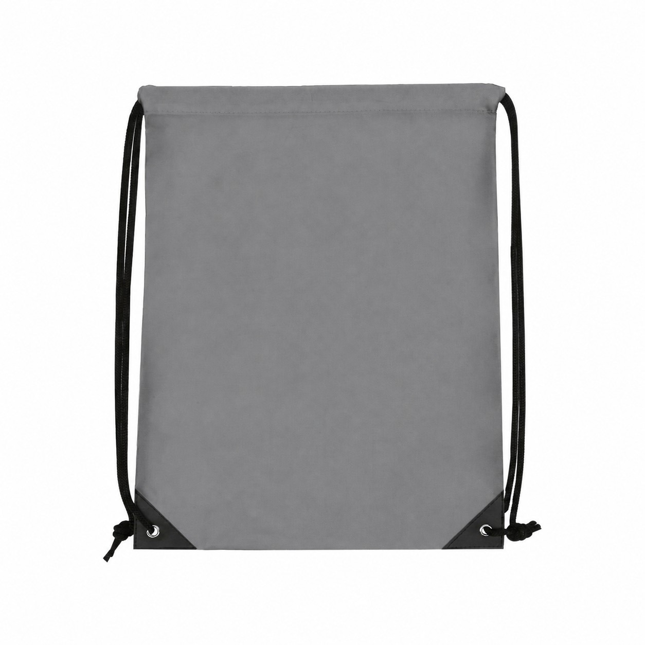 Metal Grommets Polyester Drawstring Bag — Gray