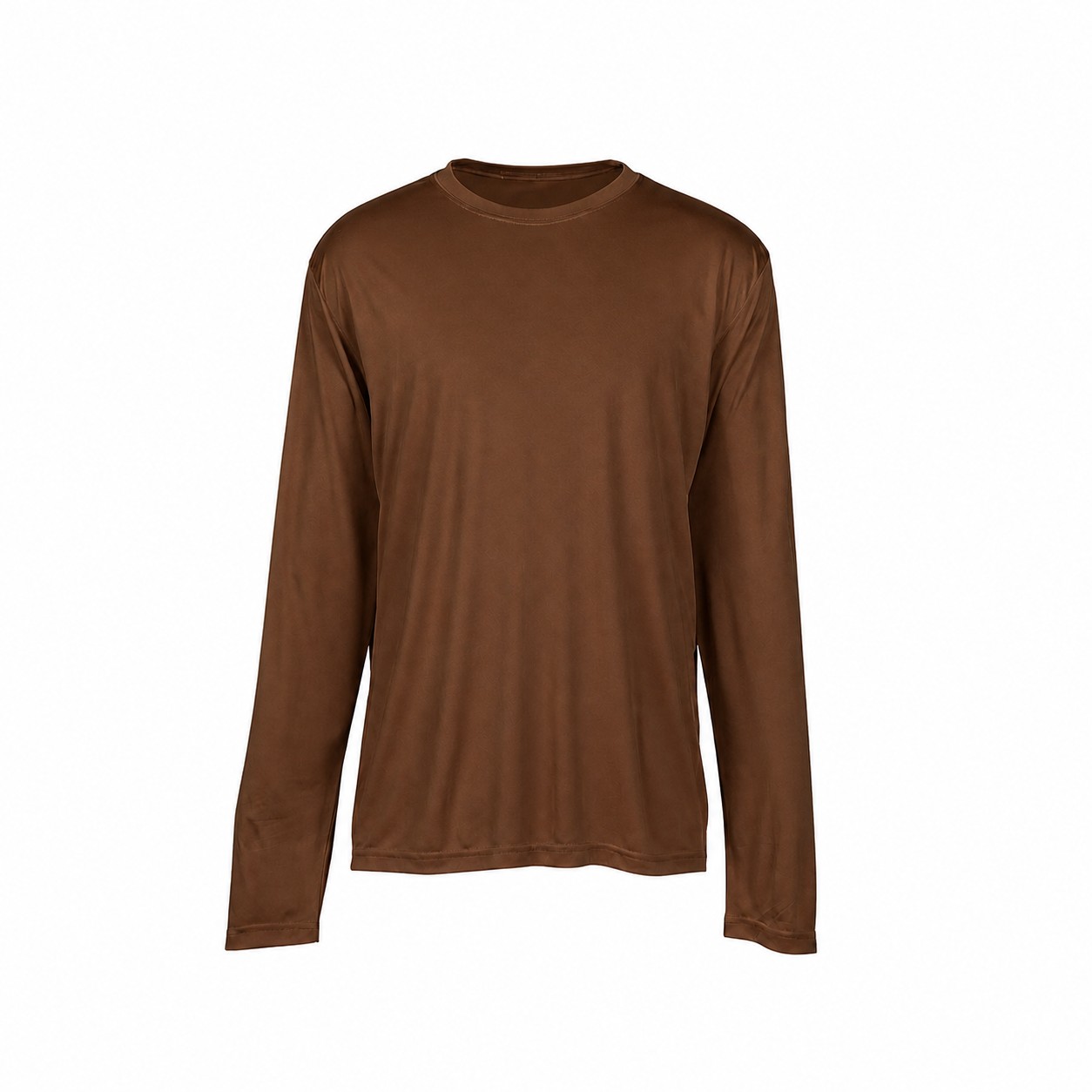 Performance Polyester Long Sleeve Tee — Brown