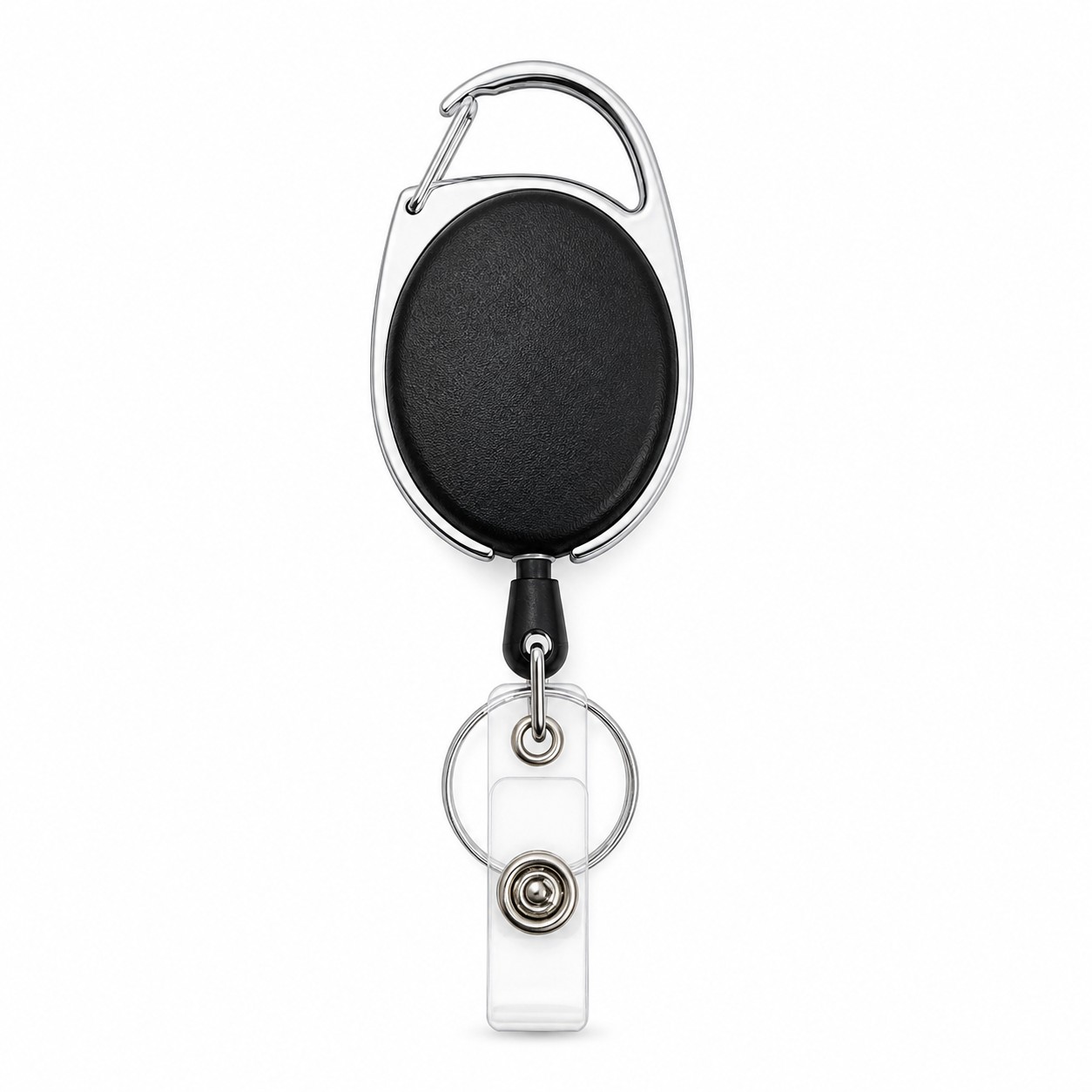Stainless Steel Carabiner Retractable Badge Reel — view 2