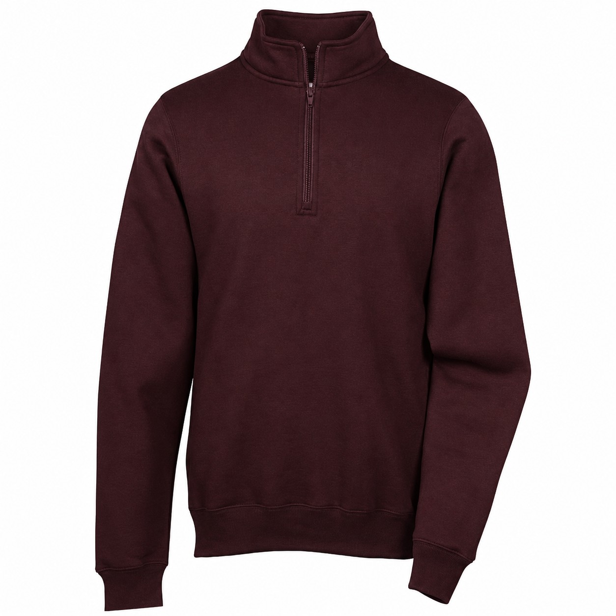 Cotton Polyester Quarter Zip Fleece Pullover — view 2