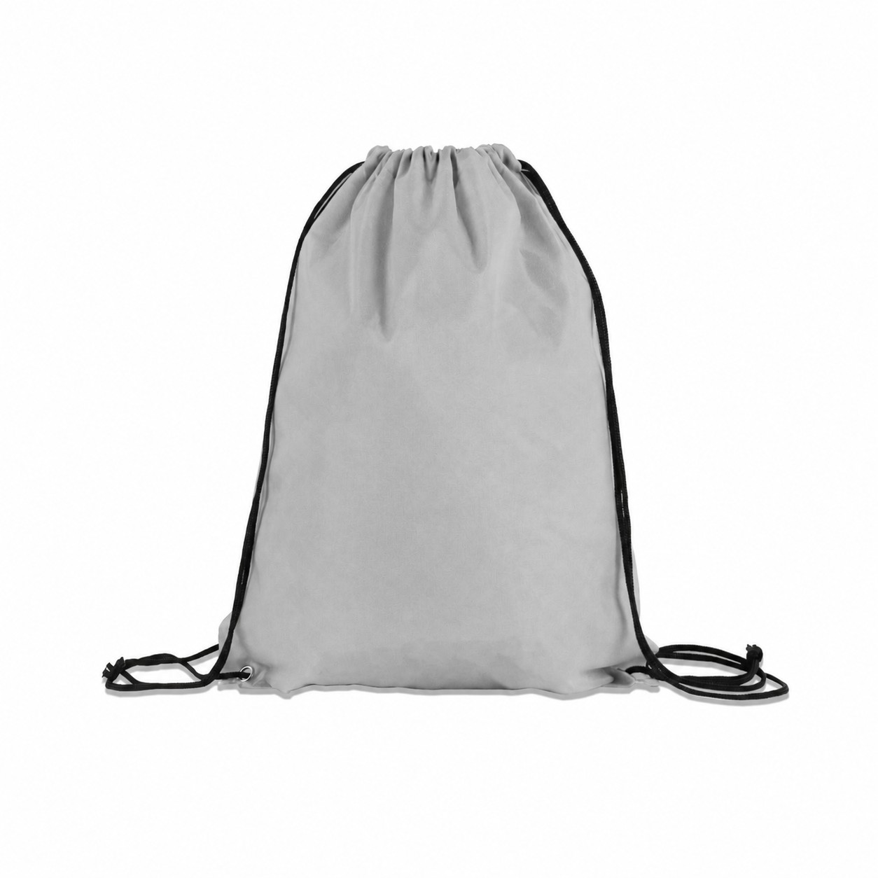 210D Polyester Drawstring Backpack With Adjustable Cords — Silver